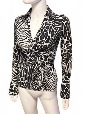 Vintage 1990s Cache Collar Stretch Top - S